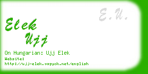 elek ujj business card